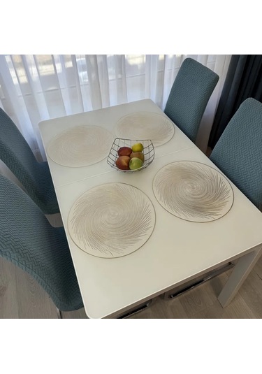 Heavenly Place Masanız İçin Yuvarlak Mutfak Peçeteleri, 4 Adet 376221543 Beyaz
