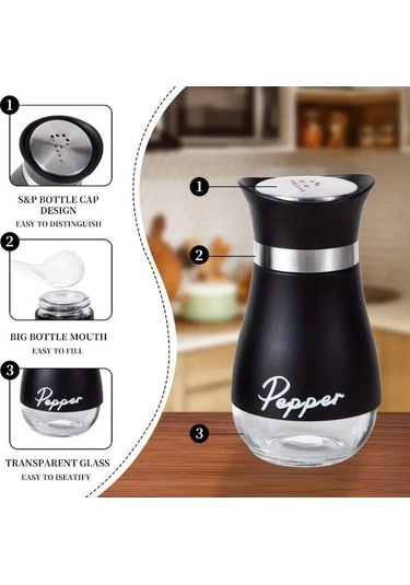 Besthome1 Altın Doldurulabilir Tuz Biberlik Seti Paslanmaz Çelik 2 Adet Şişe Ev Restoran Piknik Aksesuarları Gümüş