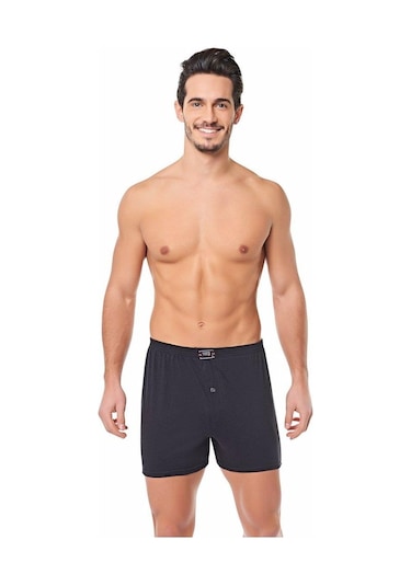 6 Lı Paket Seher Yıldızı Pamuklu Penye Düğmeli Erkek Boxer 0008