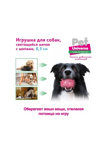 Pet Universe Köpekler İçin Dikenli Top, Işıklıdan Işıktır, 6,5 Cm Tpr Pu3048pk 242794464