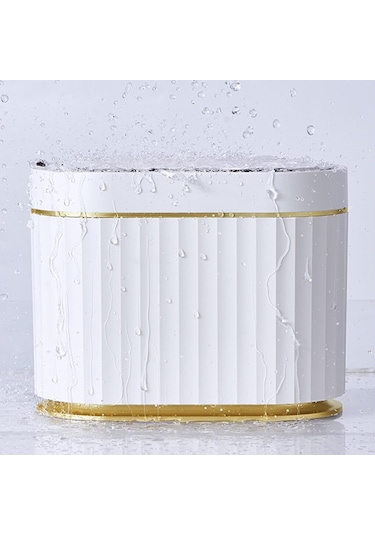 Qian Akıllı Çöp Kutusu - 5l Büyük Kapasiteli Mühür Kilit Kokusu Beyaz