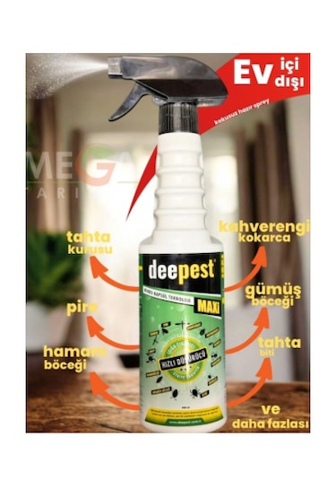 Ordu Mega Tarım Deepest Sprey Kokarca Bit Pire Gümüş Kene Akrep Tahta Kurusu Yılan Hamam Tüm Haşereler 400 Ml