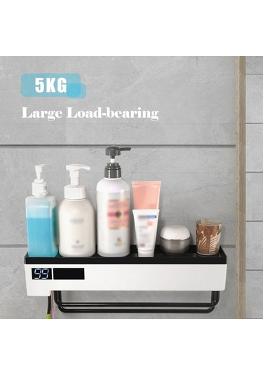 Akıllı Uv Diş Fırçası Rafı, 2 Havlu Barı, Diş Fırçası Sanitizatörü, Duvara Monte Banyo Diş Fırçası Tutucu, Usb Şarjlı Elektrikli Diş Fırçası Organizeri Siyah