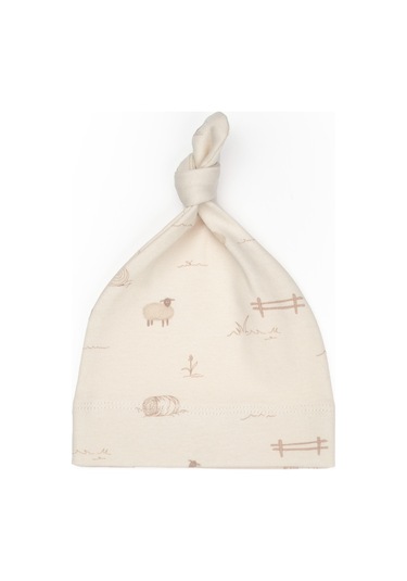 Bebek 3 Lü Takım Pantolon, Uzun Kol T-shirt, Şapka , Bebek Ve Yenidoğan Serisi - Csy8188 Ekru