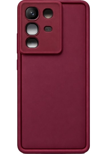İnfinix Note50-4g Ve Note50pro Uyumlu Kamera Çıkıntılı Mat Silikon Telefon Kılıfı Bordo