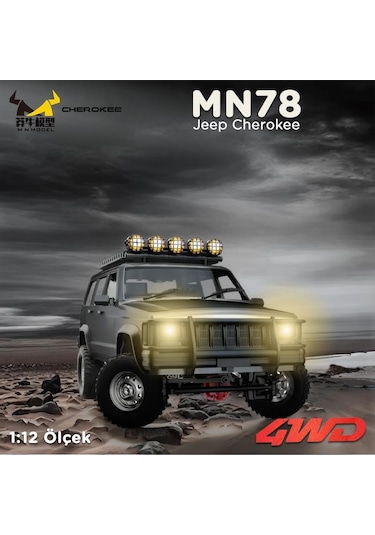 Mn Model Mn78 1/12 Jeep Cherokee 4x4 Rc Model Crawler Offroad Truck Uzaktan Kumandalı Araba Rtr Gümüş+dahili Işık Seti