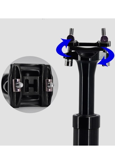 Lunje Xt-p003 Bisiklet Süspansiyon Sele Direği Amortisör Sönümleme Alüminyum Alaşımlı Mtb Yol Bisiklet Selesi Direği - Siyah/27.2 400mm