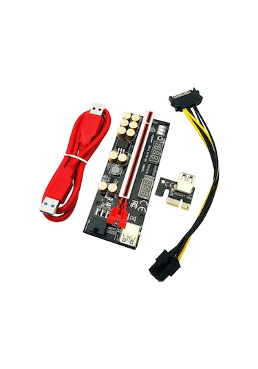 Unichrome Riser V016  PCI-E X16 10 Kapasitör Voltaj Regülatörlü Ekran Kartı Yükseltici