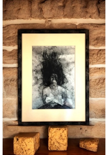 Illustrasyon Dekoratif Ahşap Çerçeve Paspartulu 35x50 Tablo