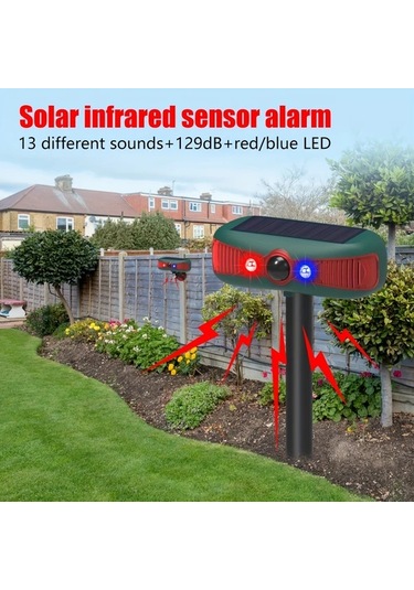 Motion003 2025 Yükseltme Ses Dalgası Teknolojili N911y Red 1pc Güneş Enerjili Hareket Algılamalı Bahçe Avlu Hayvan Kovucu Cihaz