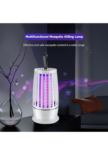 Geeksen Led Akıllı Elektrikli Sinek Öldürücü, Usb Doğrudan Tak Ve Taşınabilir Sinek Tutucu, Beyaz