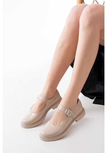 Ysn-4444 Bej Rugan Günlük Bayan Ayakkabı Bej