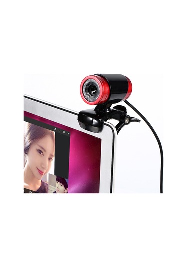 Padalink Dizüstü/masaüstü Usb 2.0 Web Kamerası - 300.000 Piksel, Gürültü Engelleyici Mikrofon, 360 Dönebilen, Otomatik Beyaz Dengesi/siyah Beyaz Düzeltme, Siyah-kırmızı