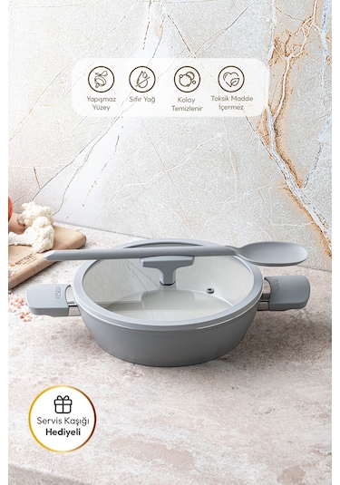 Emsan Swiss Crystal Rs Karnıyarık Tenceresi Gri 30 Cm Gri