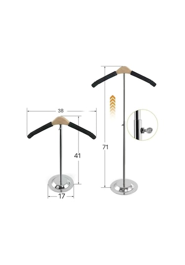 Homyl Giyim Standı T Şekilli Sağlam Uzunluk-38cm-siyah Siyah