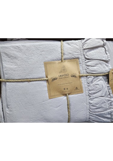 Stonewashed Nevresim Takımı Çift Kişilik Opal Grey Gri