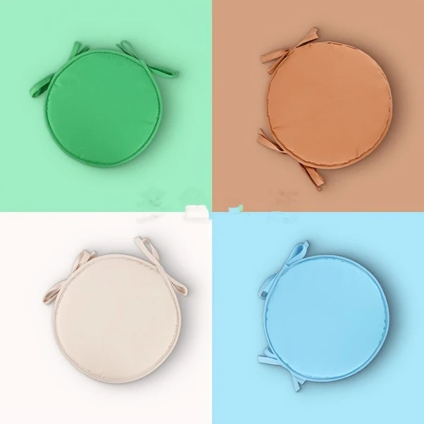 Elmpaly Gri Yuvarlak Sünger Minder Ev İçin Sandalye Kayışlı Basit Kumaş Gri