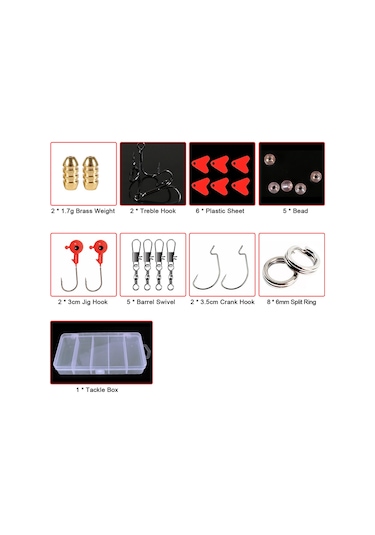 Yuntech01 78 Parça Metal Ve Plastik Olta Yemi Seti - Minnow, Popper, Spoon Yemleri İle Olta Kutusu