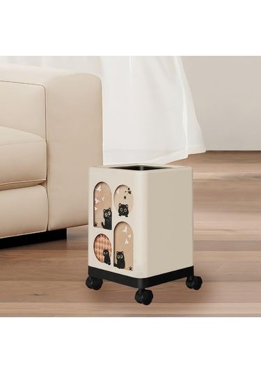 Pazly Toz Tekerlekli Tekerleklerle Suntek Şık Renkli Kutusu Kutu Ev Çöp Çok Ua Çok Renkli