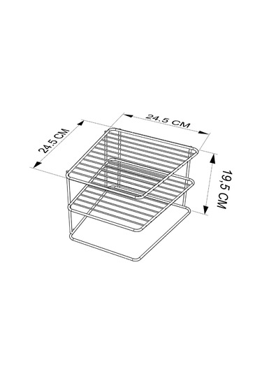 Teknotel Dolap Içi Düzenleyici Mutfak Rafı Metal Mat Siyah Kb091
