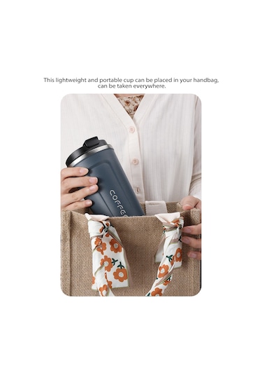 Ranyeek 510ml 304 Çelik Vakumlu Termos Bardak - Araç/ofis/kişisel Kullanım - Siyah Siyah