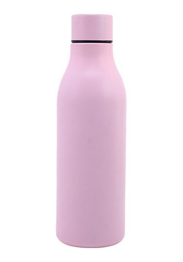Hangfox Stainless Steel Vacuum Flask 550ml - Peach Pink Coke Bottle Shape, Long-lasting Insulation, Bpa Free, Sweat-resistant Twist Cap