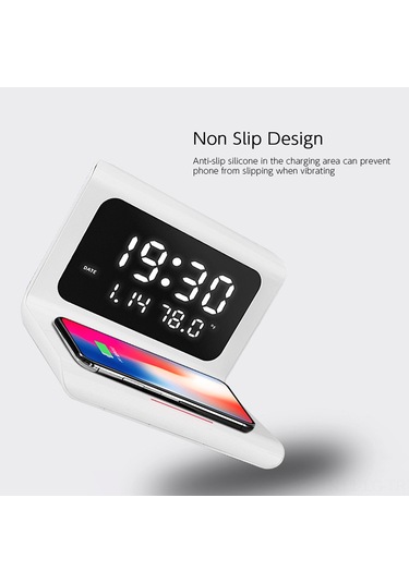 Leezsing "3'ü 1 Arada Akıllı Saat: Kablosuz Şarj, Termometre Ve Alarm Özellikli"