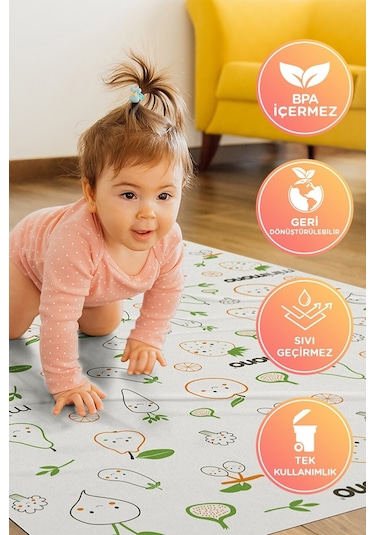 Minimono 3'lü Desen Mama Sandalyesi Altı ve Aktivite Örtüsü