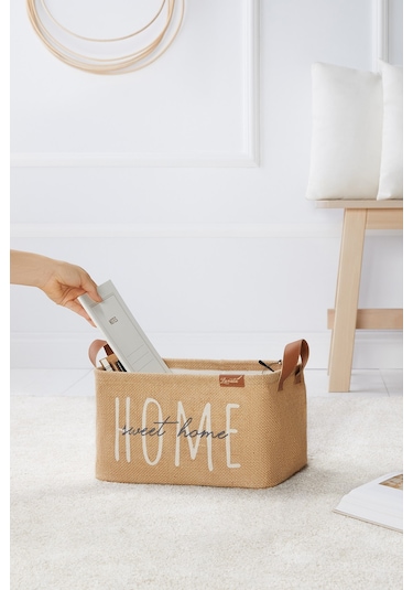 Ocean Home Textile Home Sweet Home Jüt Sepet 30 x 21 x 18 cm