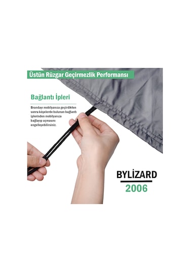 Bahçe Mobilya Koruma Örtüsü Branda 200x150x75 Cm Su Geçirmez