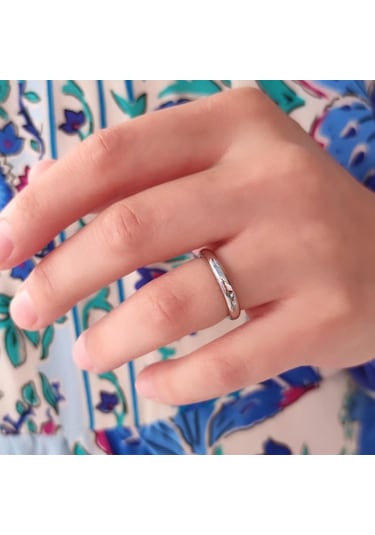 Xupıng 3 Mm Düz Bombeli Alyans - Beyaz - 8 Beyaz