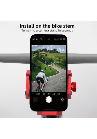 Springsun Bisiklet Ve Akıllı Telefonlar İçin Ayarlanabilir Alüminyum Telefon Tutucu - Kaymaz Tasarım Siyah