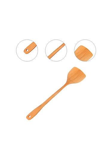 Homyl Ahşap Pişirme Küreği Aletleri Şef Hediyesi Çizilmez Kahverengi Çok Renkli