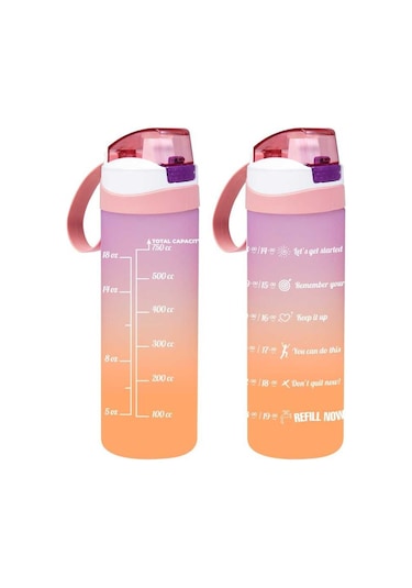 Herevin 161670-162 Su Şişesi Motivasyon Su Matarası Suluk Yavruağzı