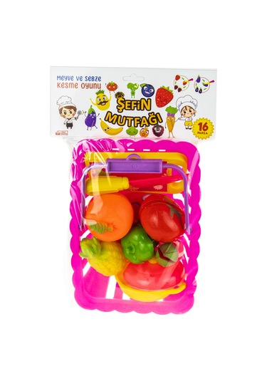 Meyve Sebze Oyuncak Seti 16 Parça Sepetli Set