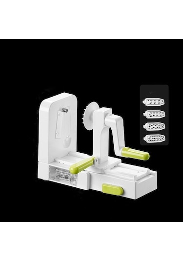 Trendooze Cbtx Rende Sebze Patates Spiral Dilimleme Kasırga Meyve Sebze Spiral Makinesi, Renk: Beyaz Yh Beyaz