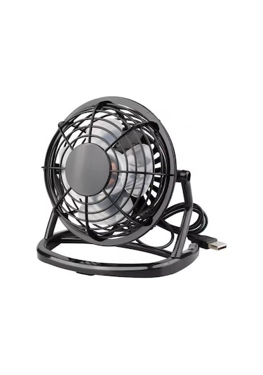 Masaüstü Usb Mini Fan - Taşınabilir Usb Vantilatör - Plastik - Siyah