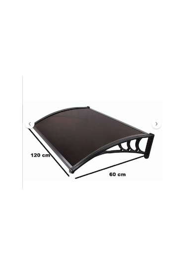 Kapı Üstü Pratik Sundurma 120 X 60 Cm Siyah Ayak-bronz Levha Bronz