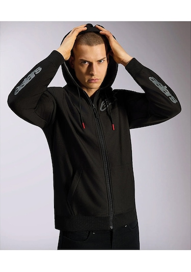 Alpinestars Sessions V3 Hoodie Kapüşonlu Sweatshirt Siyah Gri Çok Renkli