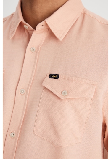 Lee Regular Fit Normal Kesim Pamuk Açık Pembe Gömlek L241262590 Açık Pembe