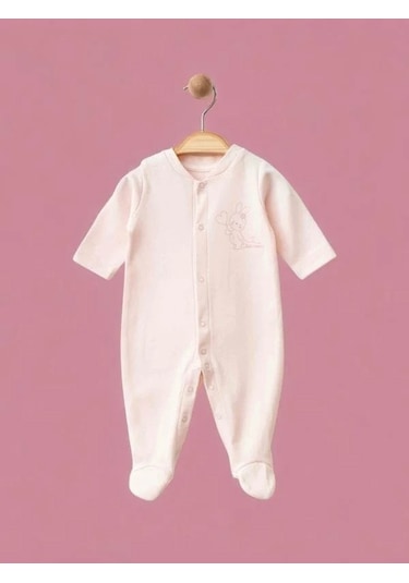 Zekids Kız Bebek Tulum Body Şapka Organik 3 Lü Set-15473 Pembe