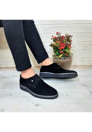 Tamboğa 670 Siyah Süet Hafif Rahat Erkek Günlük Ayakkabı Siyah