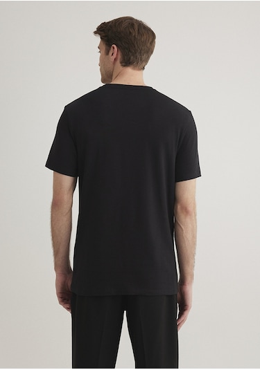 Mavi - Siyah Basic Tişört 061747-900-Siyah