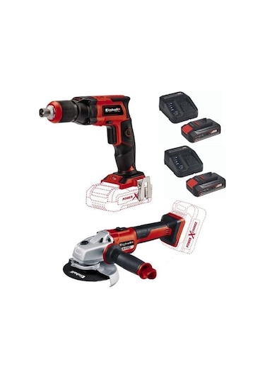 Einhell TE-DY 18 Akülü Alçıpan Vidalama + Axxio 125 MM Kömürsüz Avuç Taşlama Kit