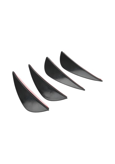 Wezone Genel Araç Ön Tampon Rüzgar Bıçağı - Pvc Malzeme Aerodinamik Performans Artırıcı, Kırılma Korumalı Siyah Renkli Spoiler 4 Adet