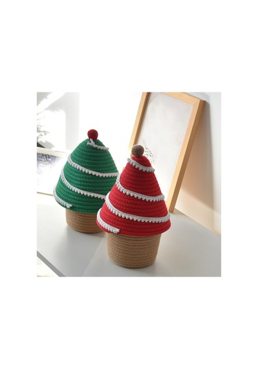 Suntek Kapaklı Saklama Sepeti Küçük Halat Yatak Odası Yeşil