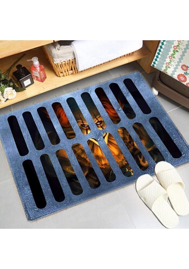 Maiyame 3d Halloween İllüzyon Palyaço Paspası - Suyu Hızlı Emici, Çift Taraflı Kaymazsız, 40x60 Cm Diğer