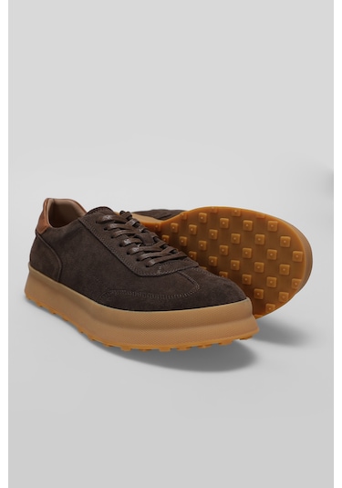 Lufian Adam Erkek Deri Sneaker Ayakkabı Kahverengi Kahverengi 112230207100400 Kahverengi