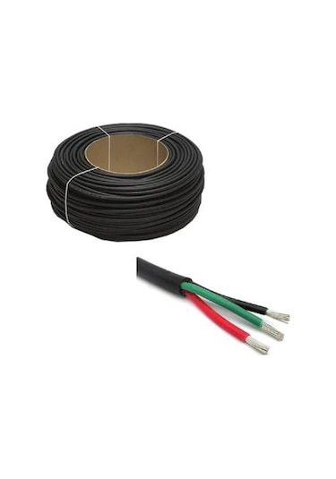 3X2,5Mm Marin Tesisat Kablosu Siyah Yuvarlak - Kalaylı Kablo Siyah
