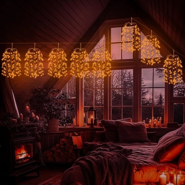 Trendooze 300 Led Sıcak Beyaz Bahçe Işıkları Şerit, 8 Modlu Buton Kontrol